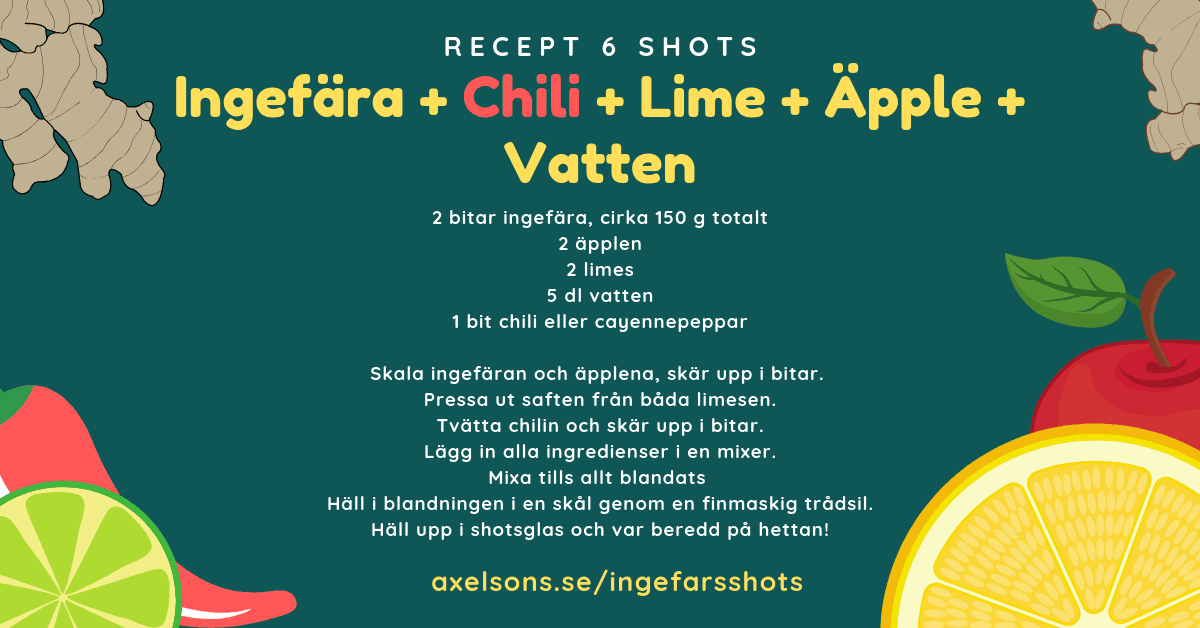 Ingefära shots chili, lime, äpple